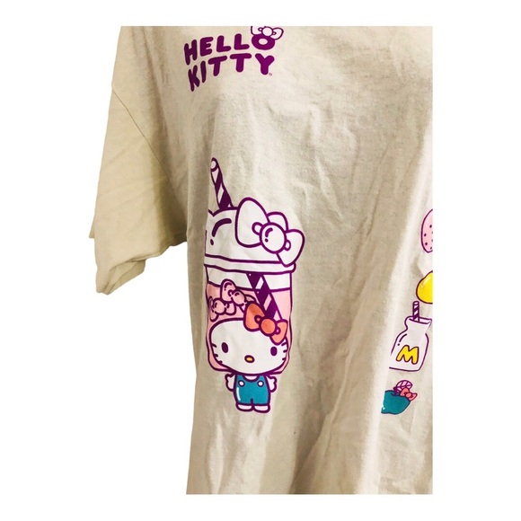 Hello‎ Kitty cream relaxed fit graphic print ice cream shop t-shirt size large - Picture 10 of 16